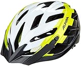 ALPINA PANOMA 2.0 - Optimal Anpassbarer, Belüfteter City & Touren Fahrradhelm Mit Fliegennetz & Nachrüstbarem LED Für Erwachsene, white-neon-black gloss, 56-59 cm